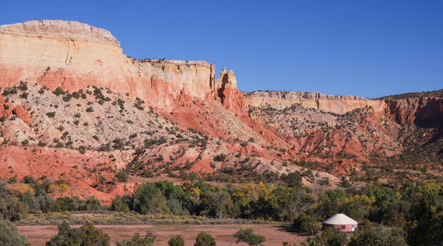 A view toward the magnificent canyons, bluffs, and plains of Abiquiu.